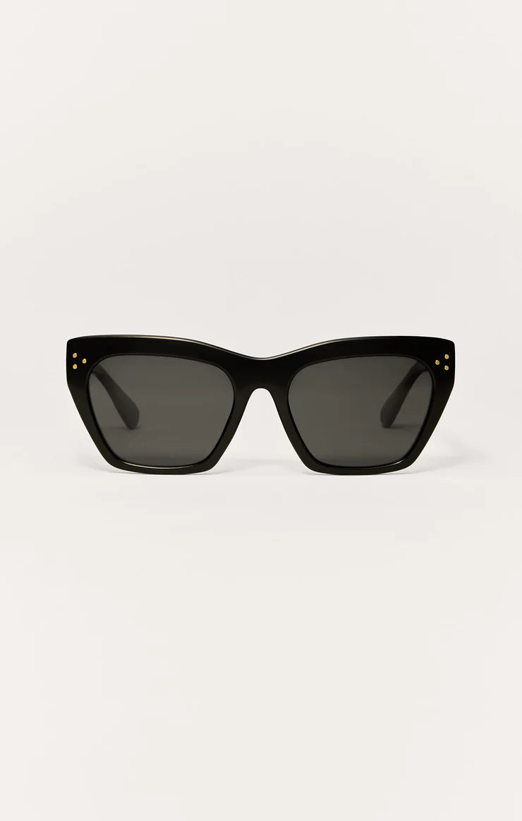 Z Supply Park Ave Polarized Sunglasses- Polished Black