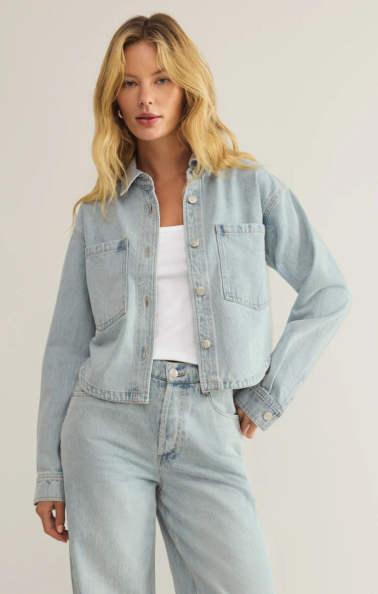 Z Supply All Day Cropped Denim Jacket