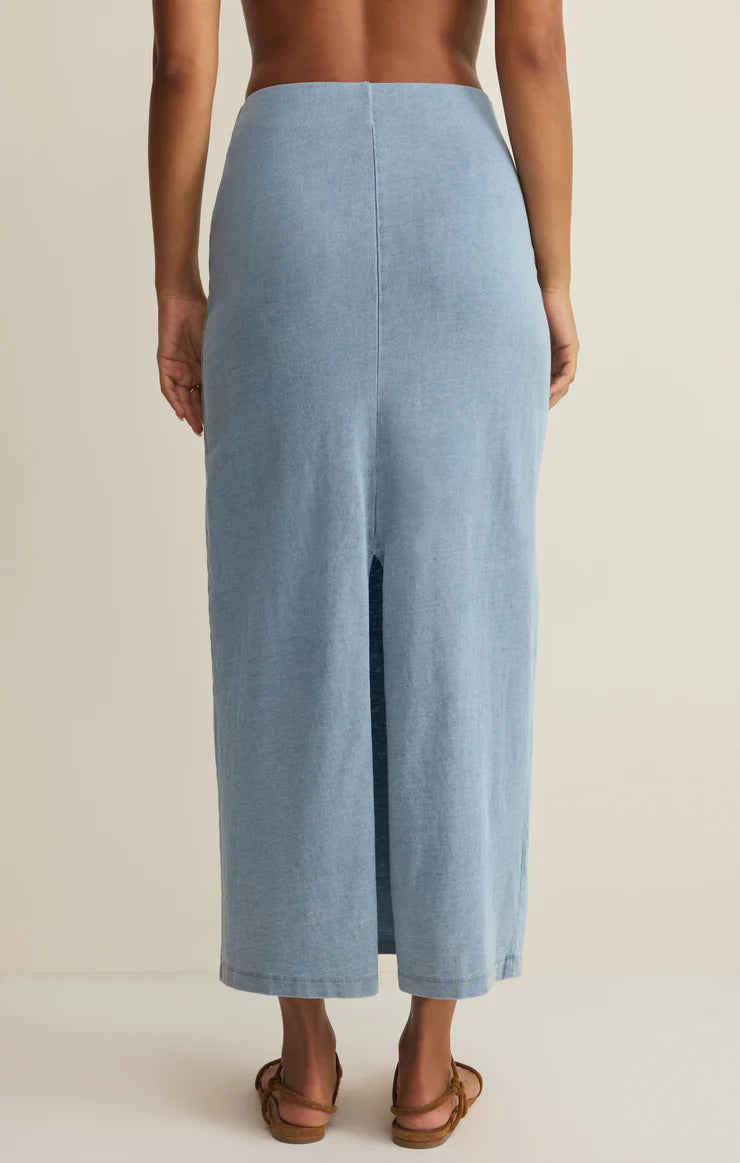 Z Supply Gail Jersey Denim Midi Skirt