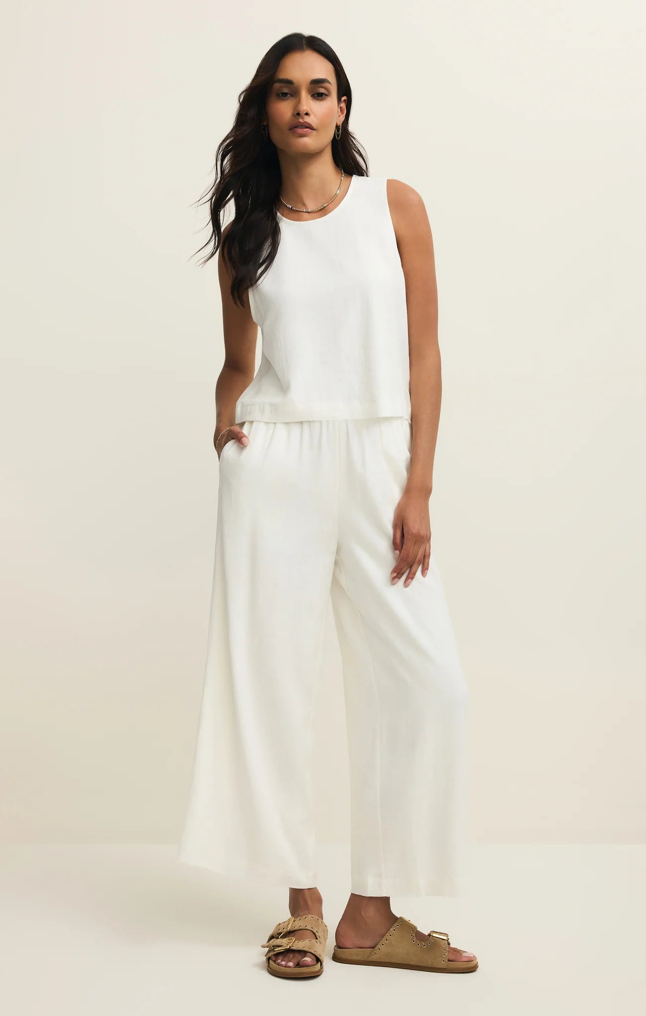 Z Supply White Scout Linen Pant