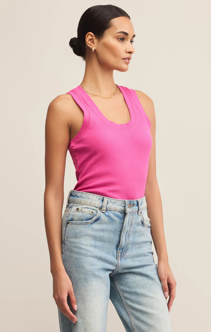 Z Supply Island Pink Sirena Rib Tank