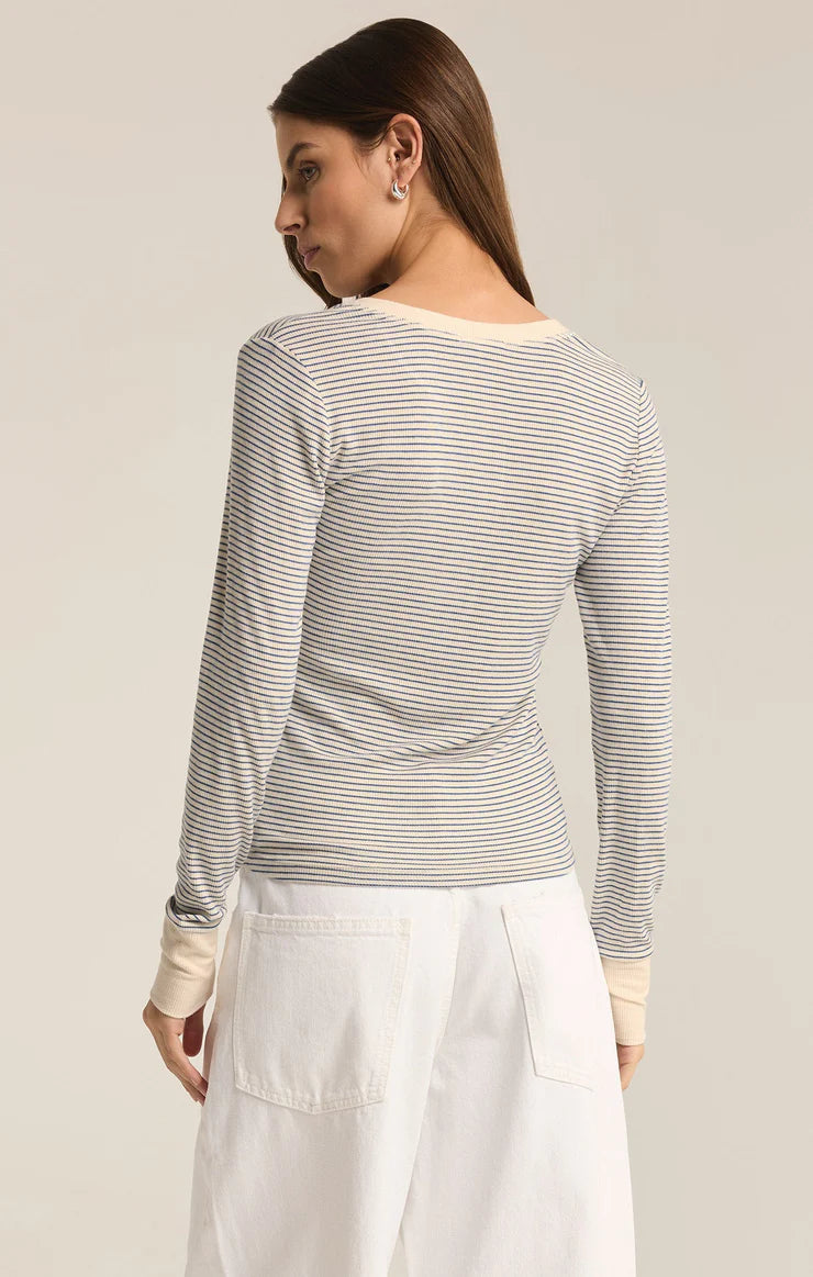 Z Supply Sea Salt Scarlett Stripe Henley