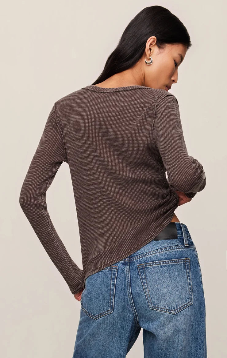 Z Supply Dark Chocolate Arlet Mini Thermal Top