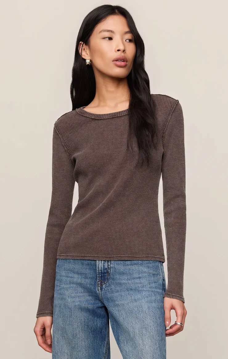 Z Supply Dark Chocolate Arlet Mini Thermal Top