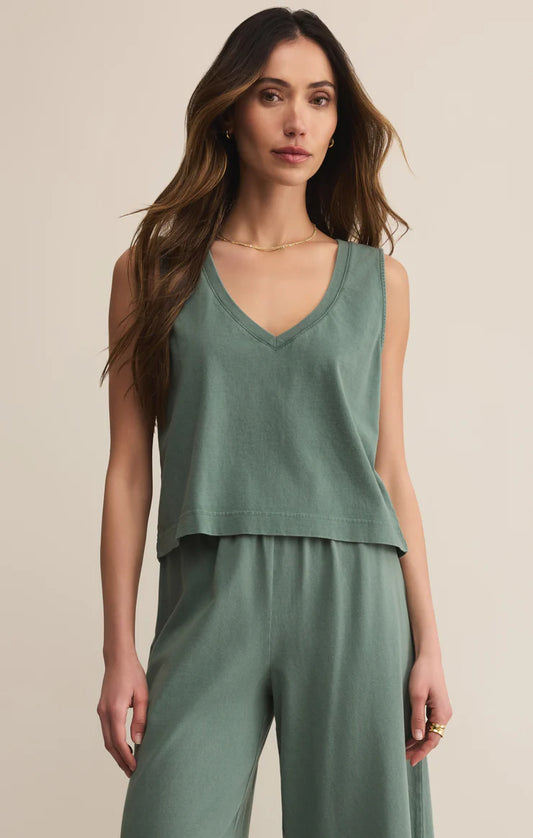 Z Supply Hunter Green Sloane V-Neck Top
