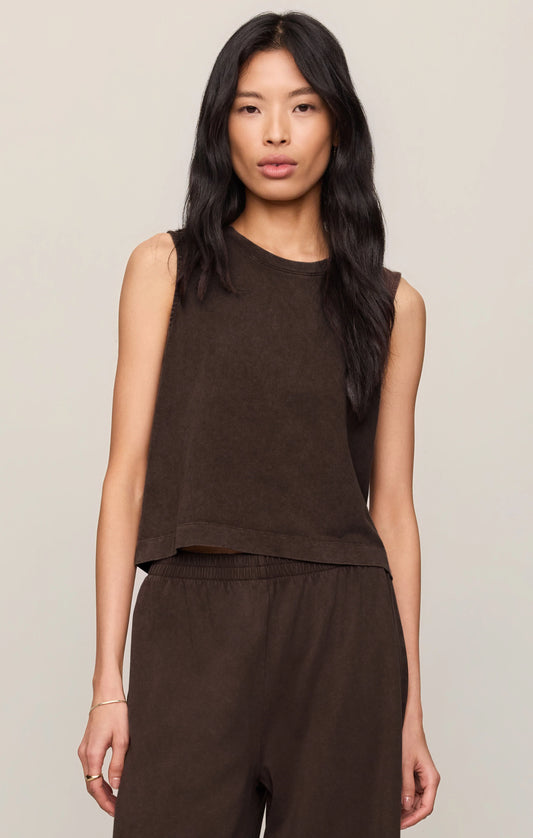 Z Supply Dark Chocolate Sloane Jersey Muscle Tank