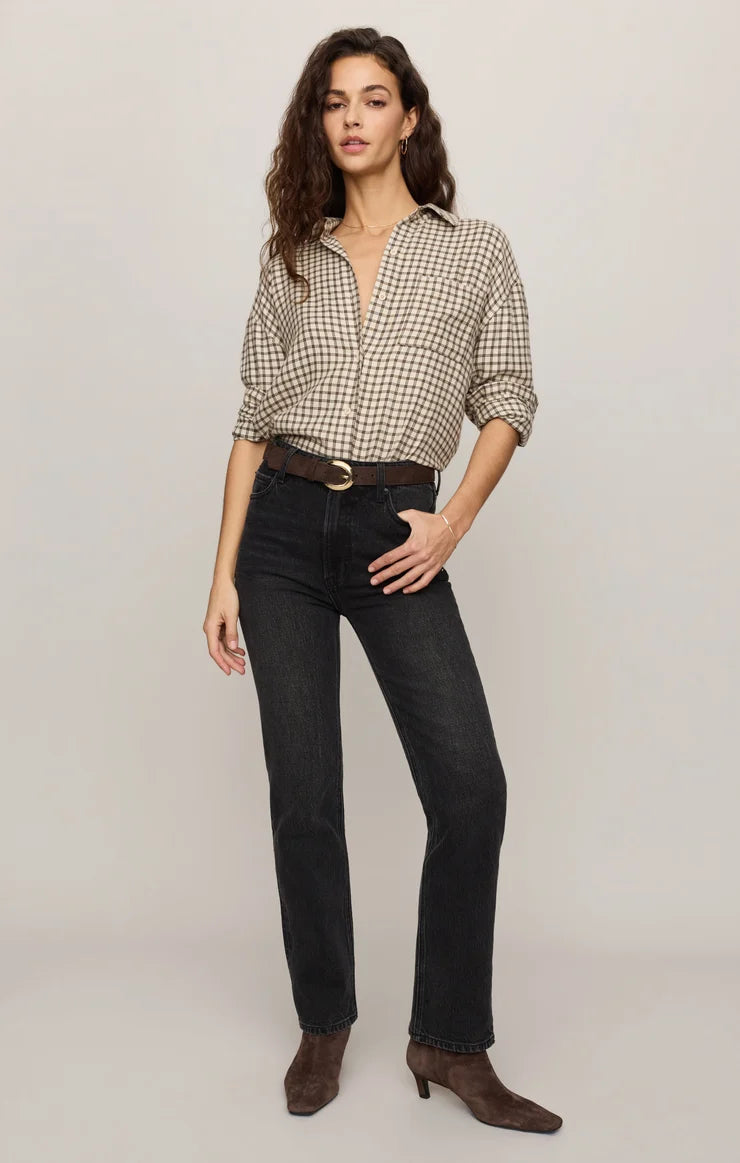 Z Supply Dark Chocolate River Plaid Button Up