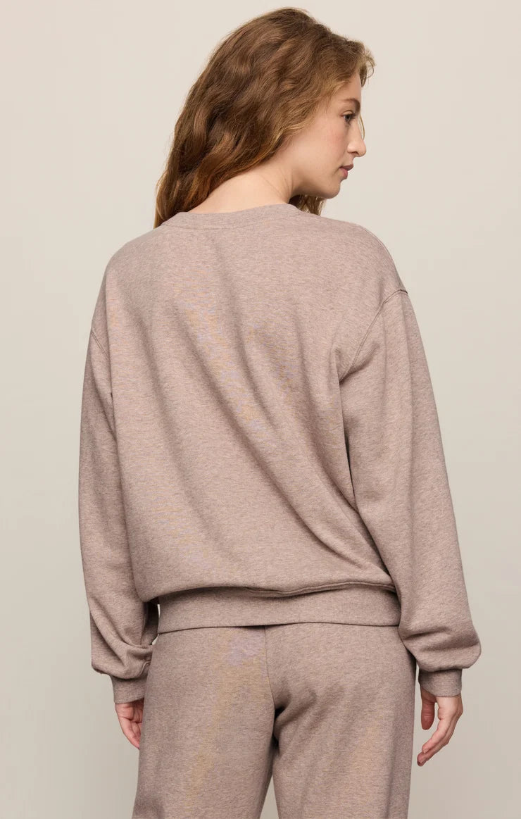 Z Supply Heather Ash Classic Boyfriend Sweatshirt