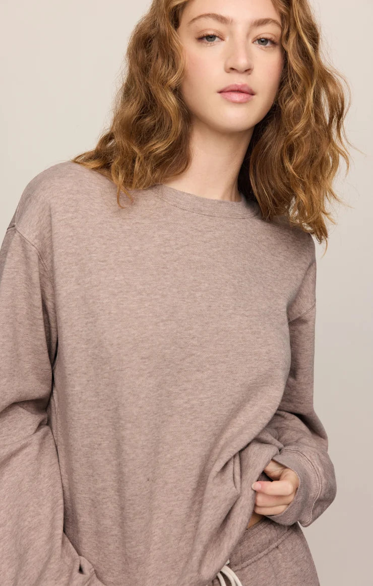Z Supply Heather Ash Classic Boyfriend Sweatshirt