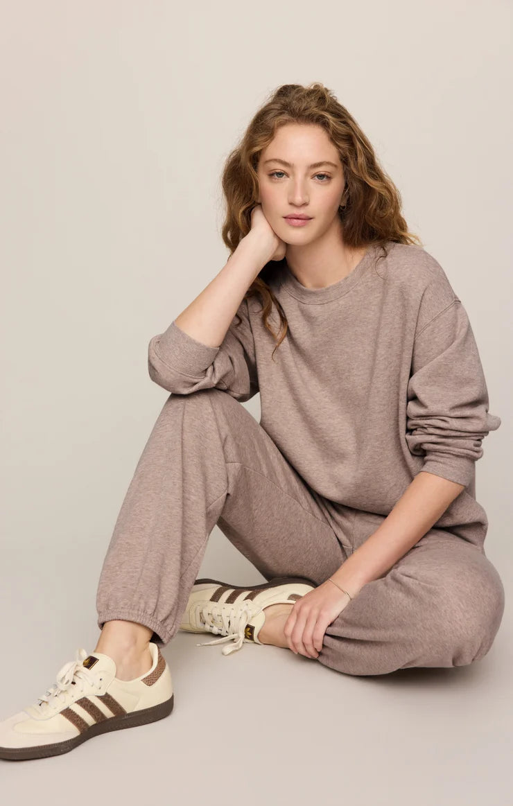 Z Supply Heather Ash Classic Boyfriend Sweatshirt