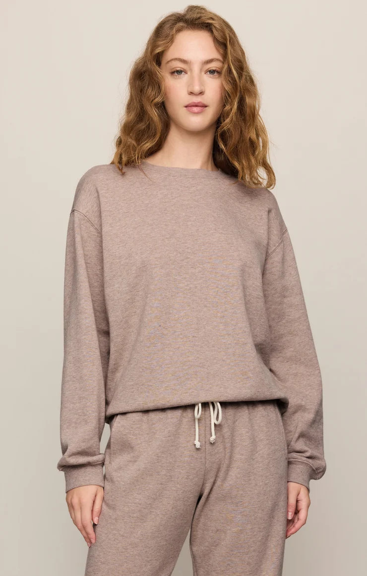 Z Supply Heather Ash Classic Boyfriend Sweatshirt