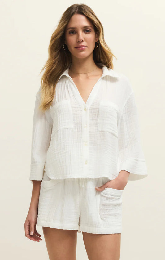 Z Supply Helena Airy Gauze Button Up