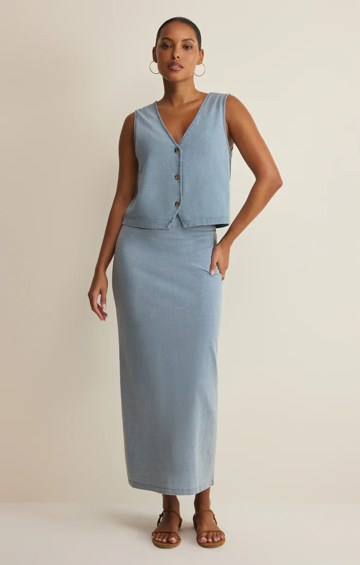 Z Supply Ocean Air Indigo Noelle Jersey Denim Tank