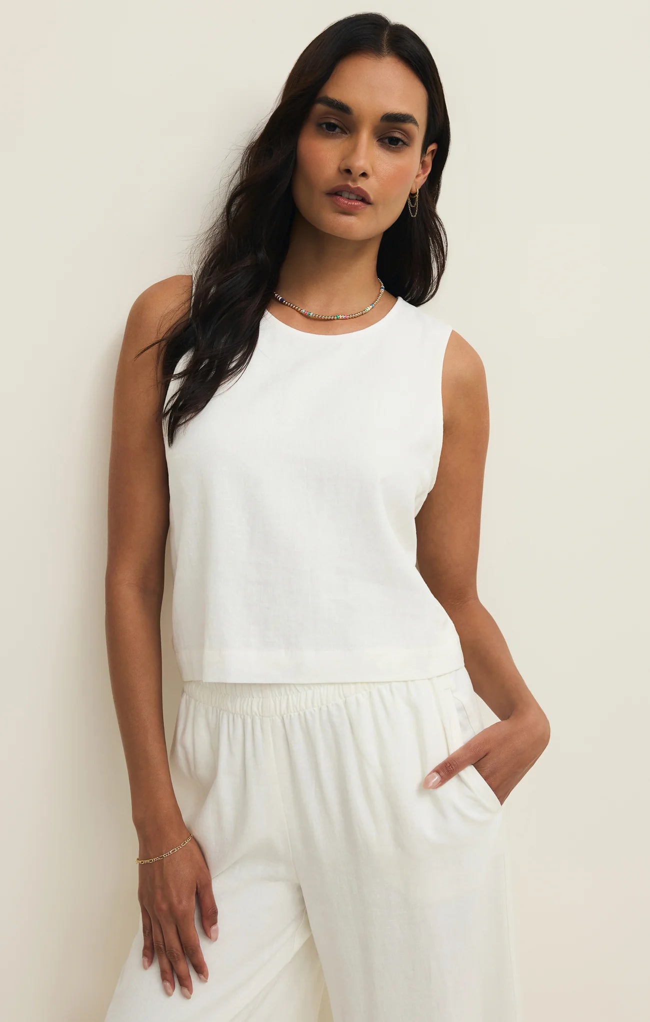 Z Supply White Sloane Linen Top