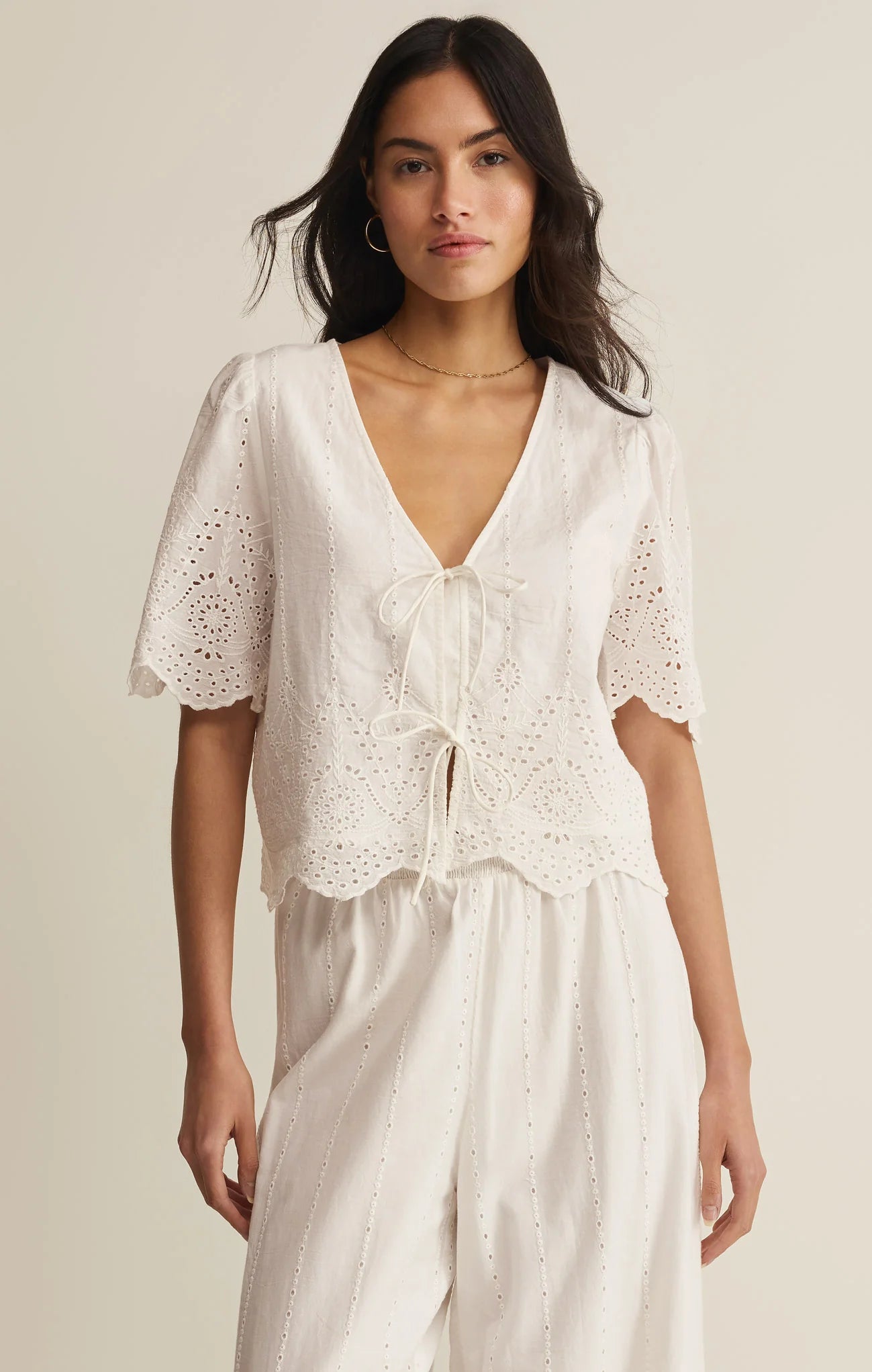 Z Supply Oceanside Embroidered Top