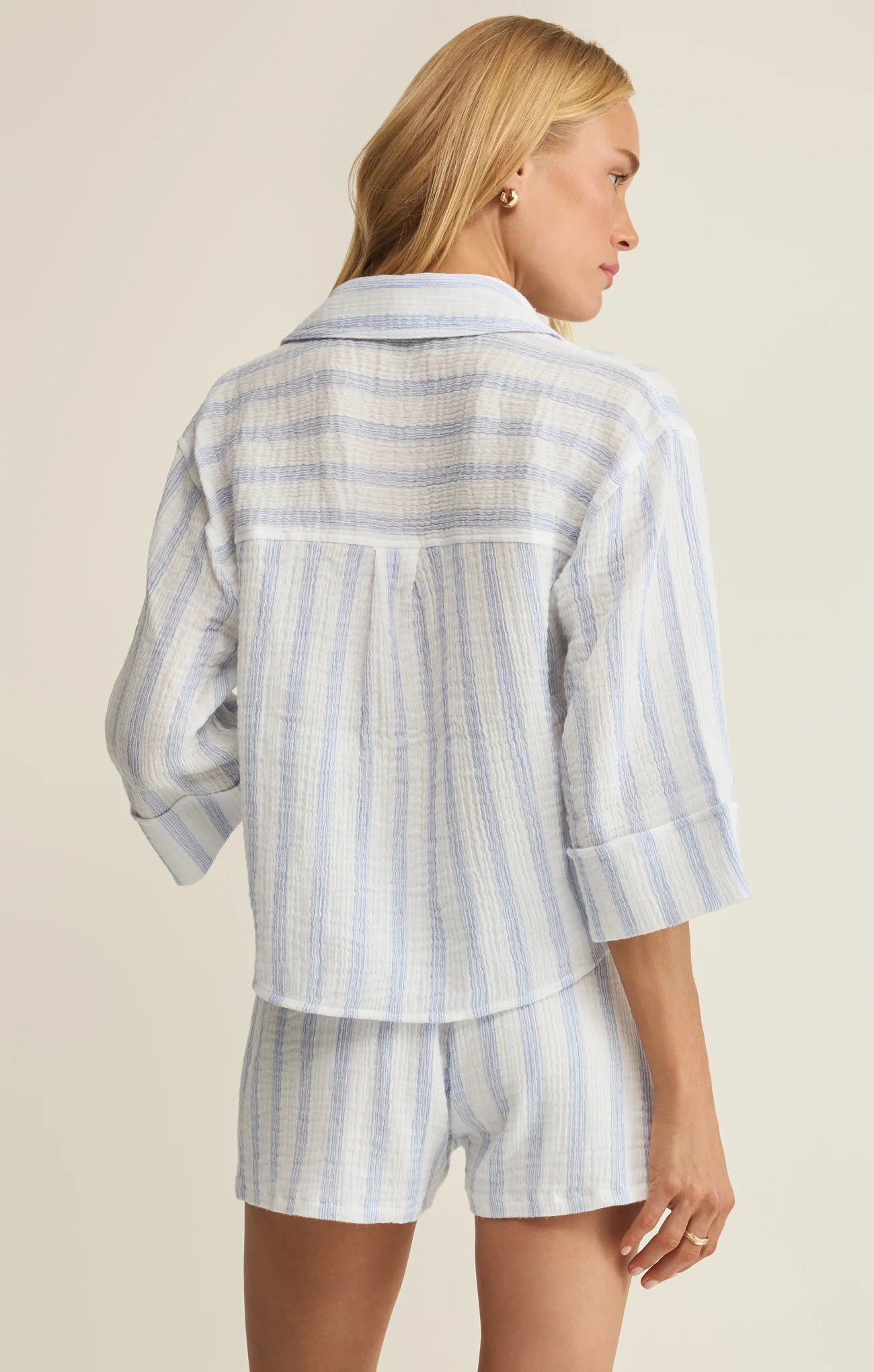 Z Supply Helena Striped Airy Gauze Button Up