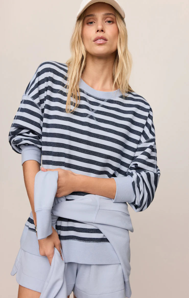 Z Supply Everyday French Terry Striped Crew