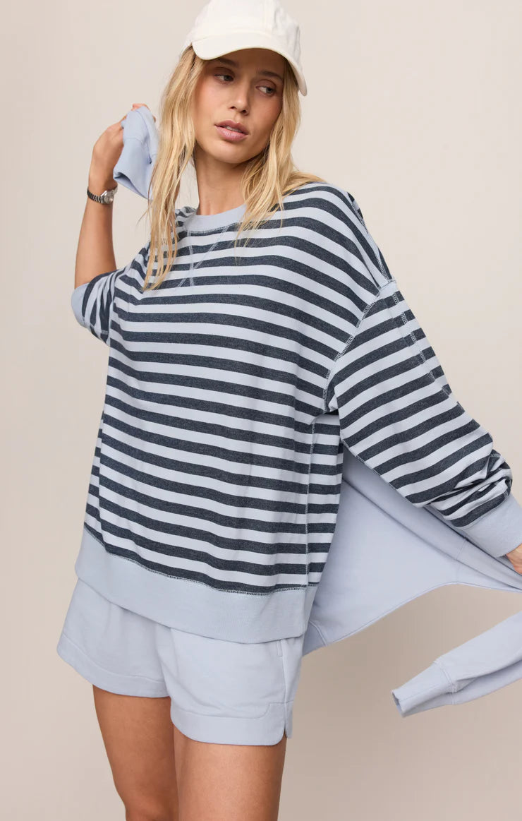 Z Supply Everyday French Terry Striped Crew