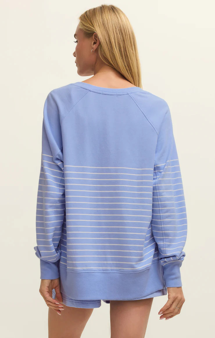 Z Supply Barcelona Blue Stripe V-Neck Weekender