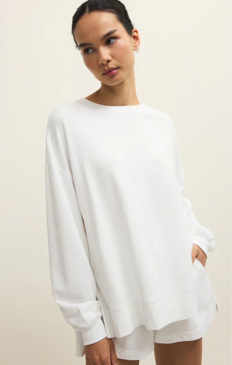 Z Supply White Modern Weekender Sweatshirt