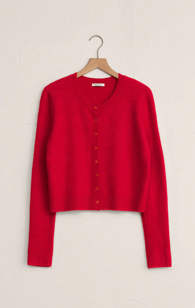 Z Supply Festive Red Medina Cardigan