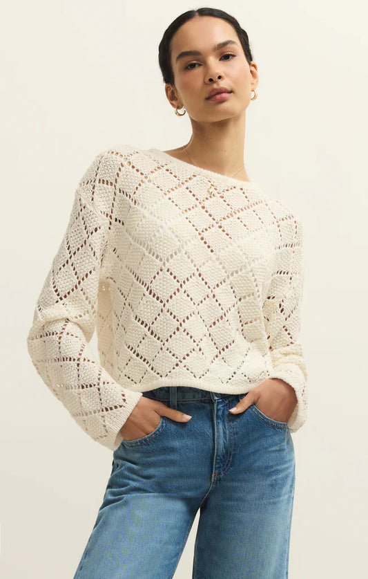 Z Supply Hullen Crochet Cloud Sweater