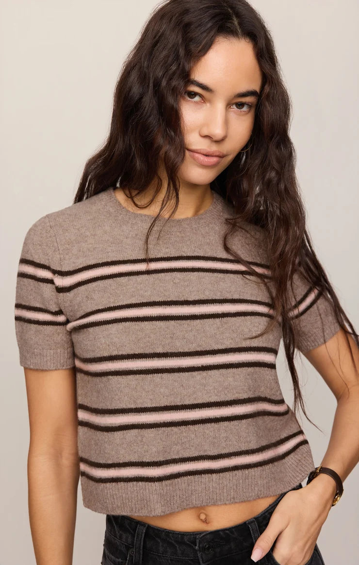 Z Supply Heather Ash Gatewood Stripe Sweater