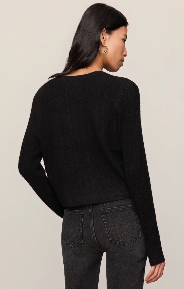 Z Supply Black Medina Cable Cardigan