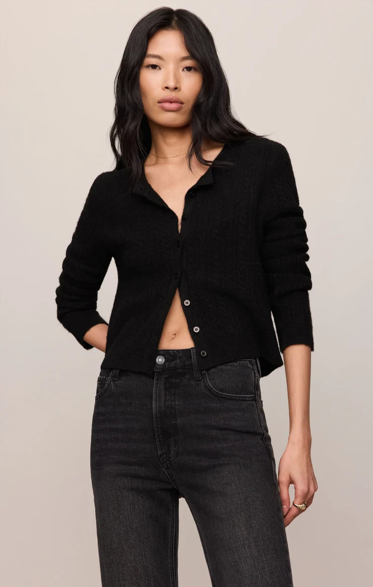 Z Supply Black Medina Cable Cardigan
