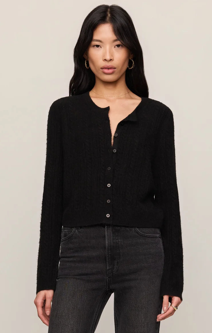 Z Supply Black Medina Cable Cardigan