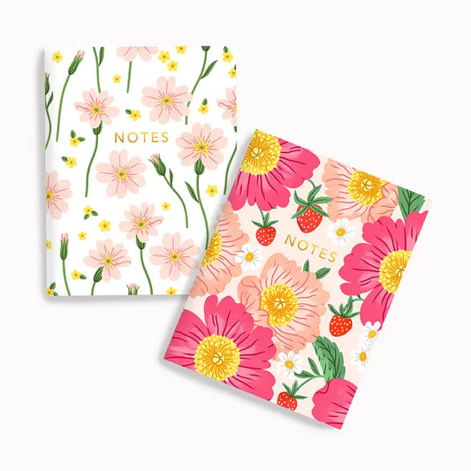 Linden Paper Co. Strawberry Peonies + Lottie Floral | Pocket Notebook Set
