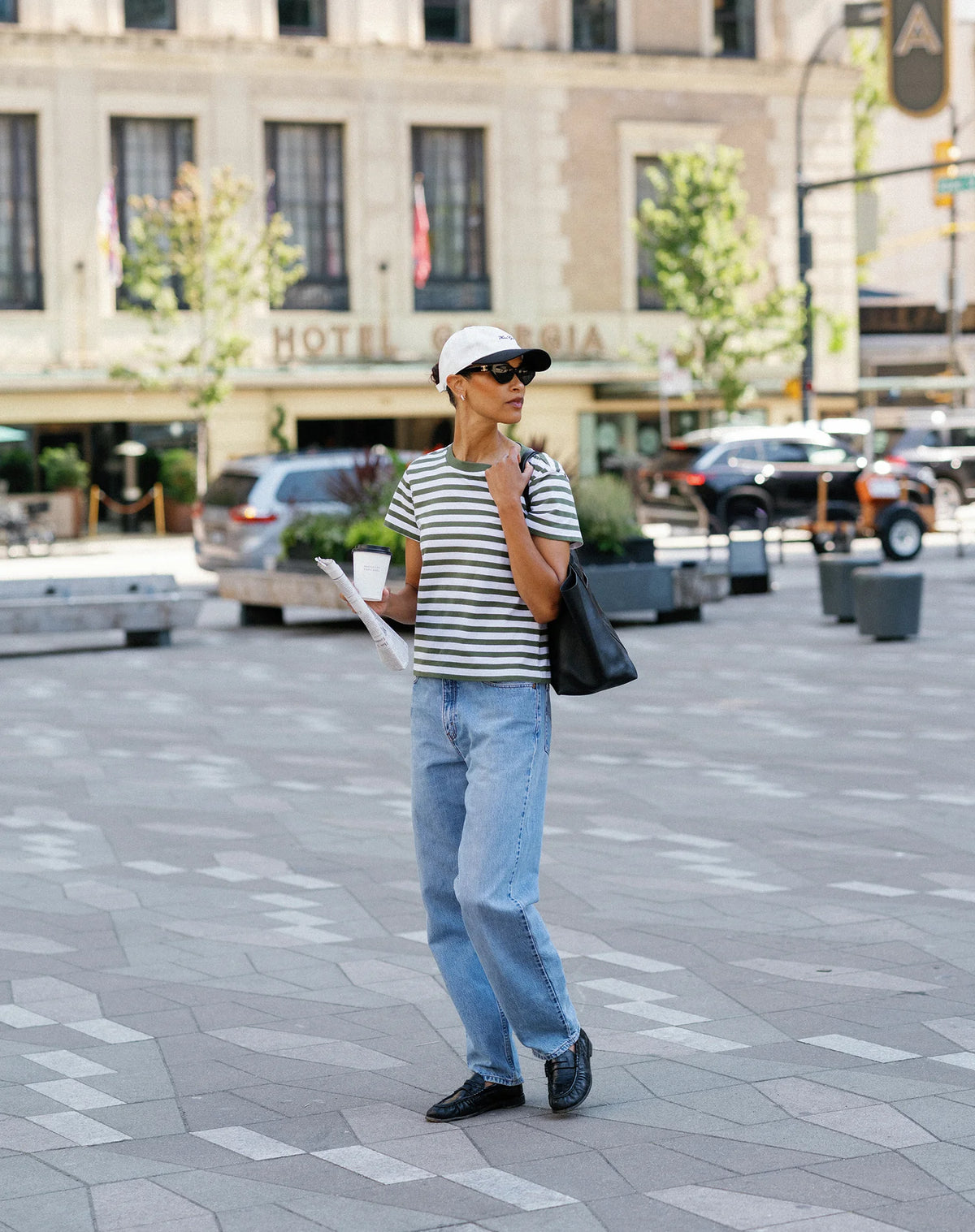 Brunette the Label Paris Tee | Chive Stripe