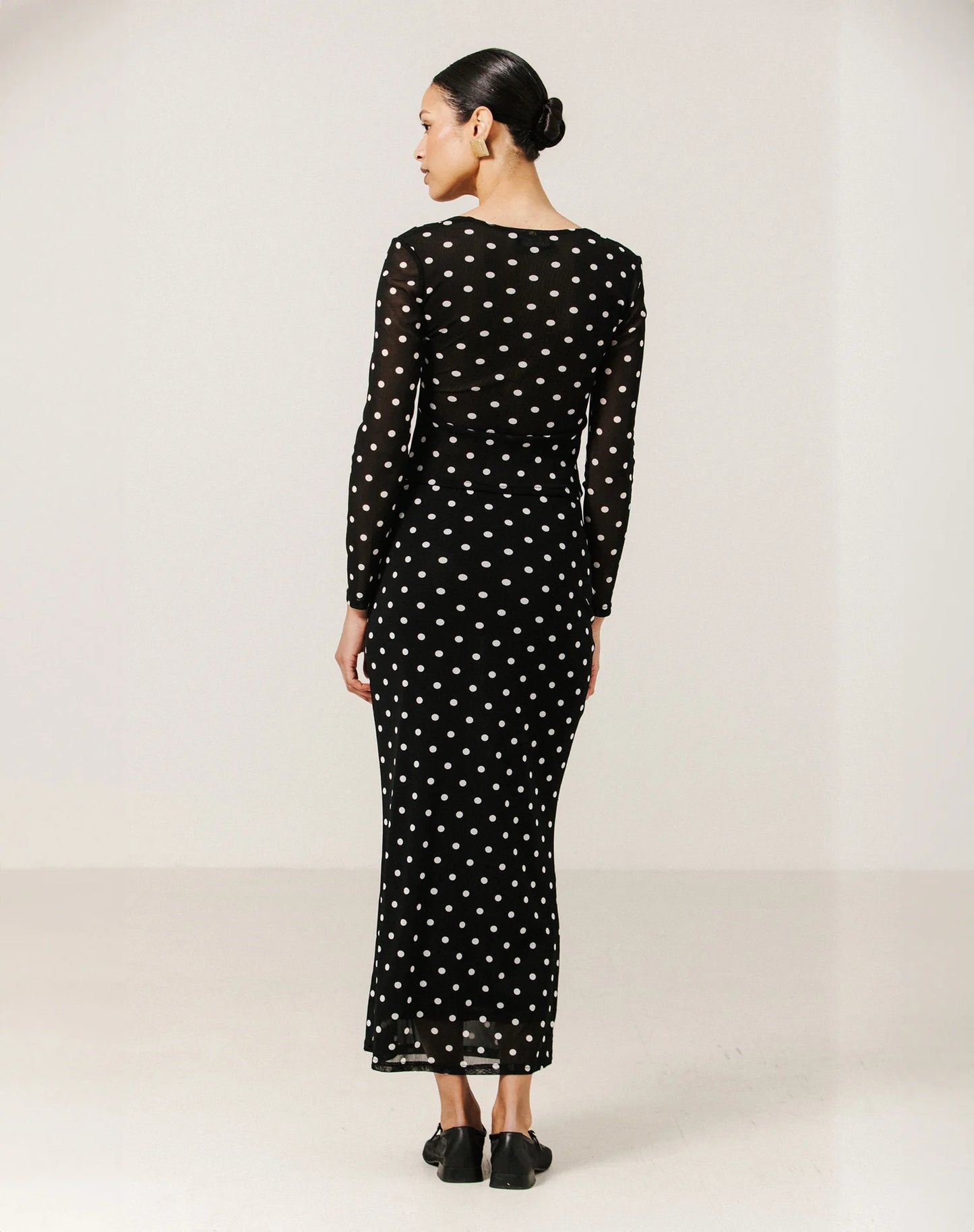 Brunette the Label Mesh Polka Dot Maxi Tube Skirt