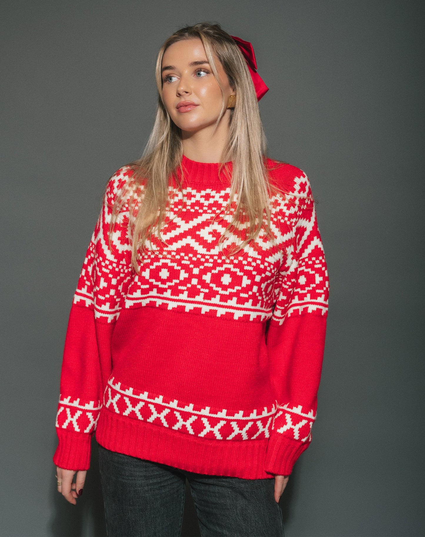 Brunette the Label Brunette the Label Fair Isle Sweater | Red