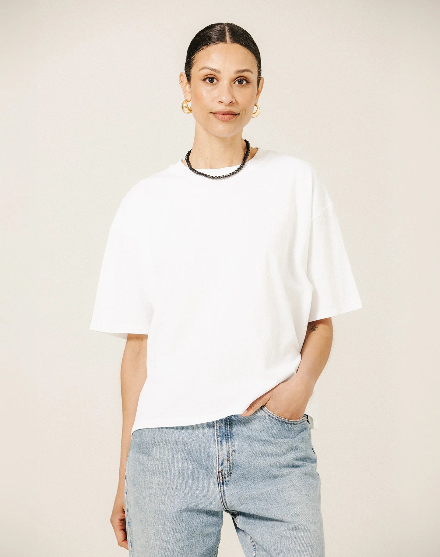 Brunette the Label Boxy Tee | White