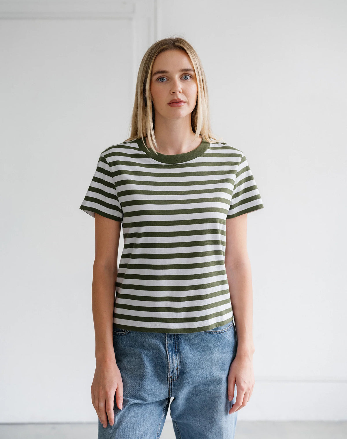 Brunette the Label Paris Tee | Chive Stripe