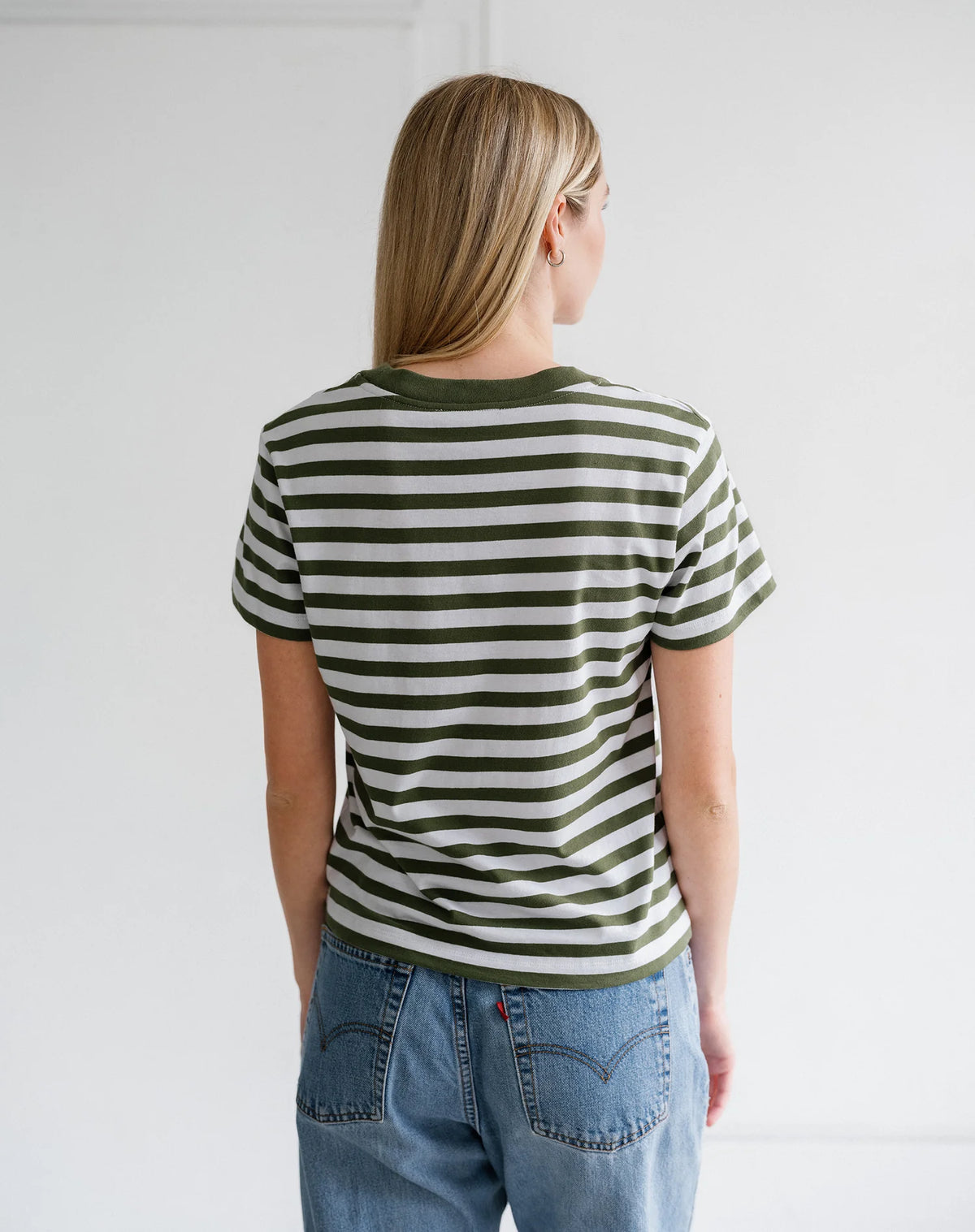 Brunette the Label Paris Tee | Chive Stripe
