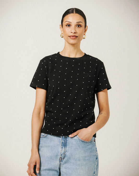 Brunette the Label Paris Tee | Black Polka Dot