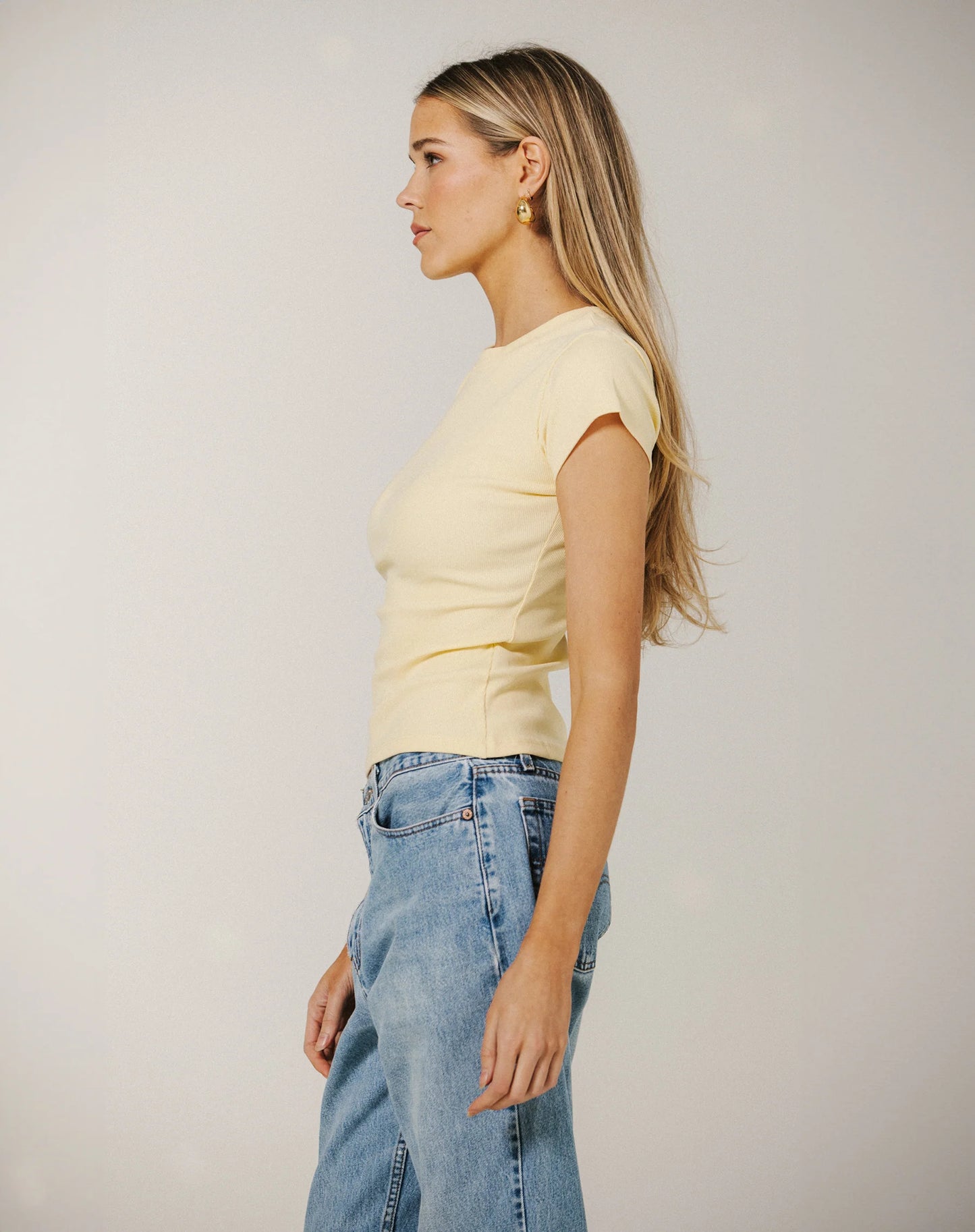 Brunette the Label Ribbed Tee | Limoncello