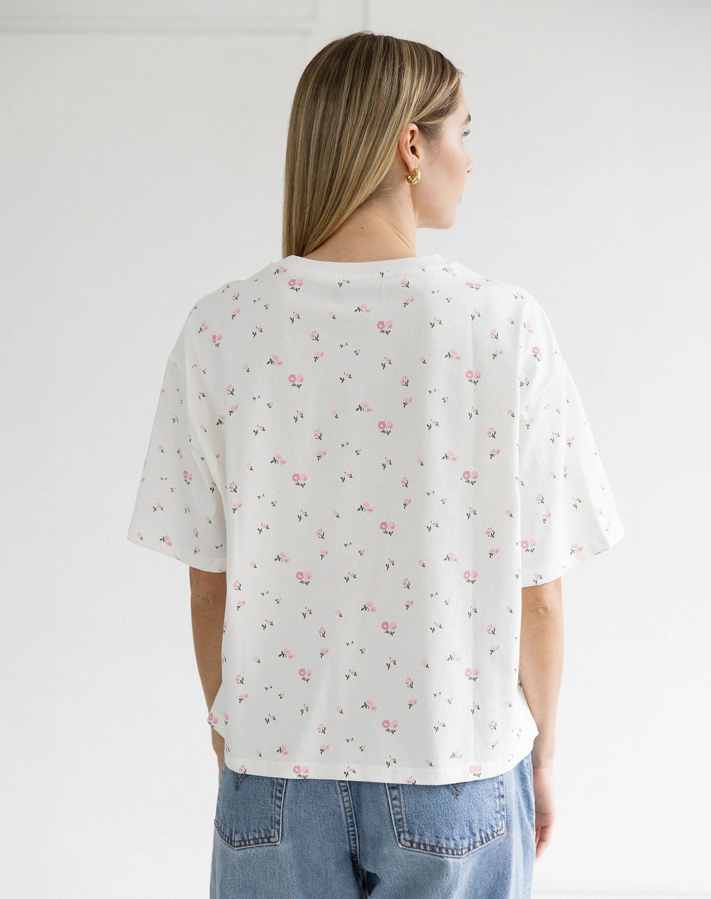 Brunette the Label Floral Boxy Tee