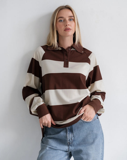 Brunette the Label Classic Rugby Polo | Espresso