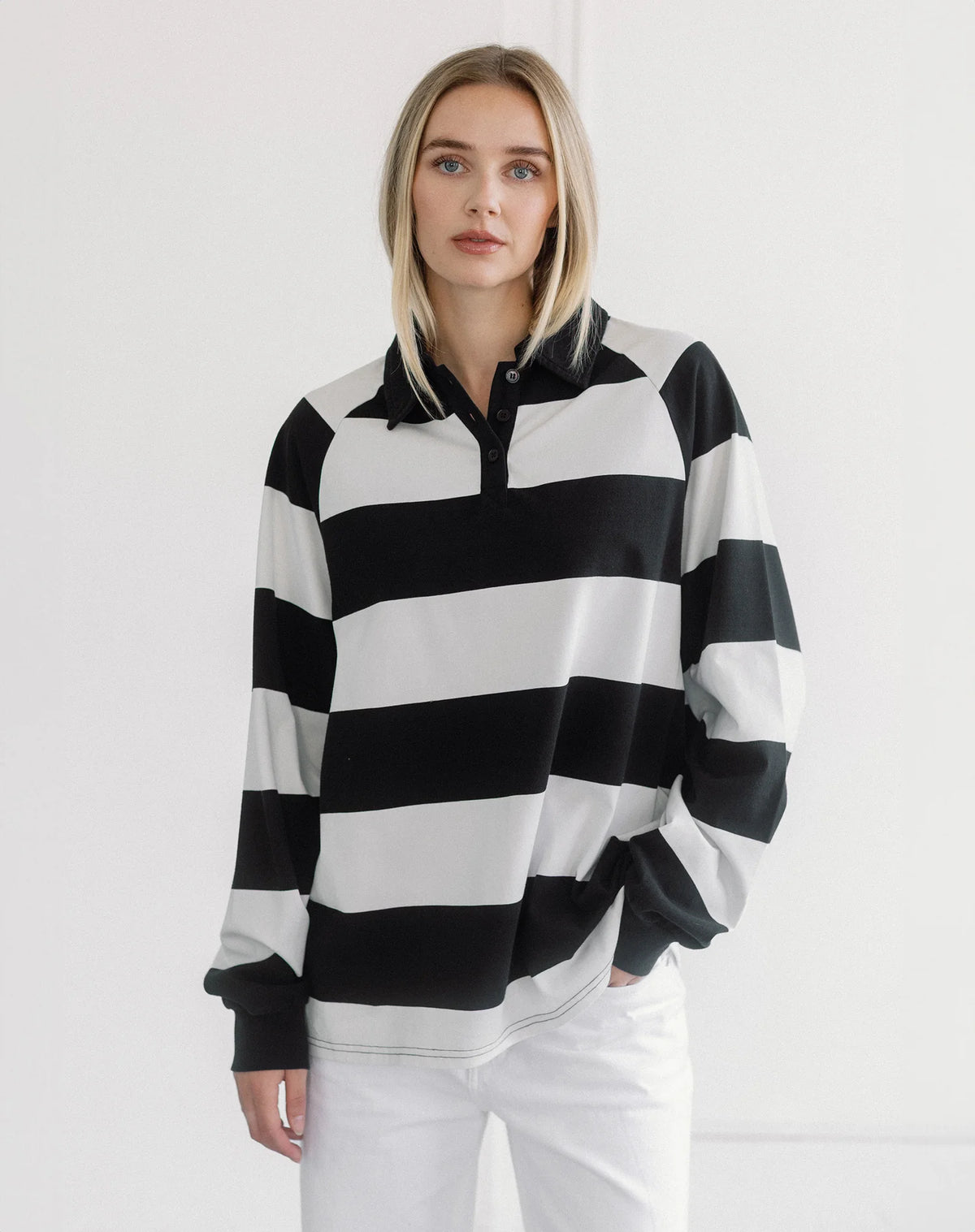 Brunette the Label Classic Rugby Polo | Washed Black