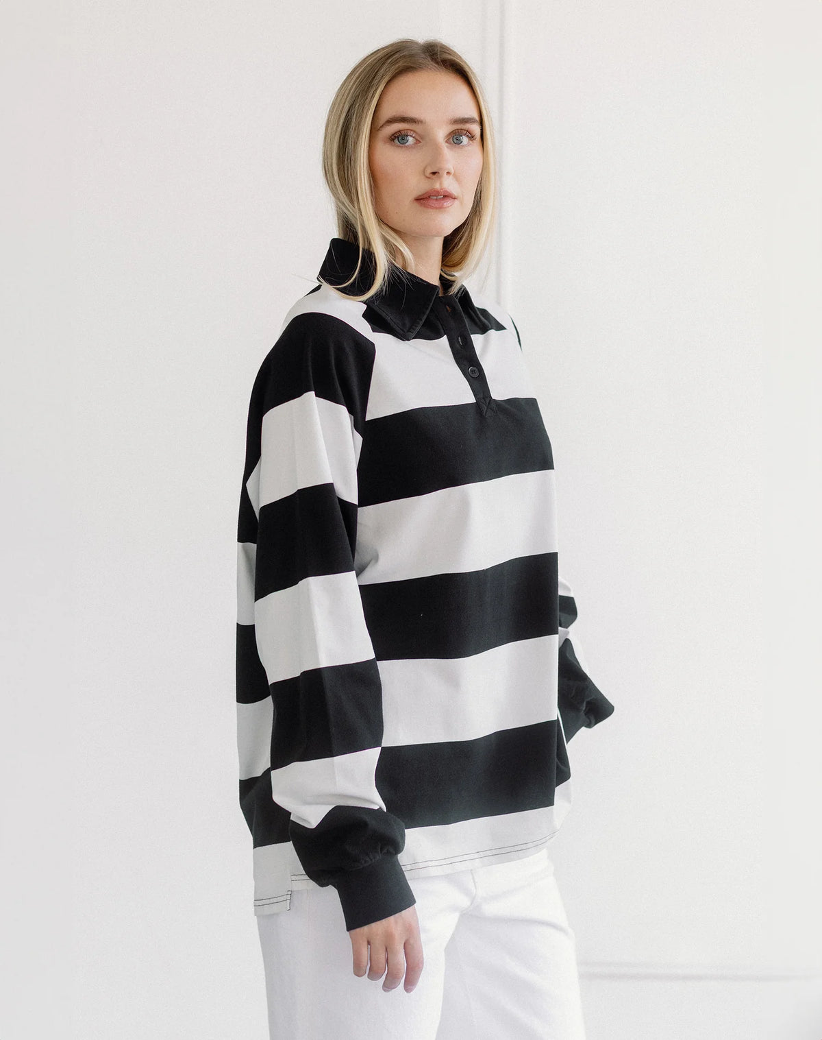 Brunette the Label Classic Rugby Polo | Washed Black