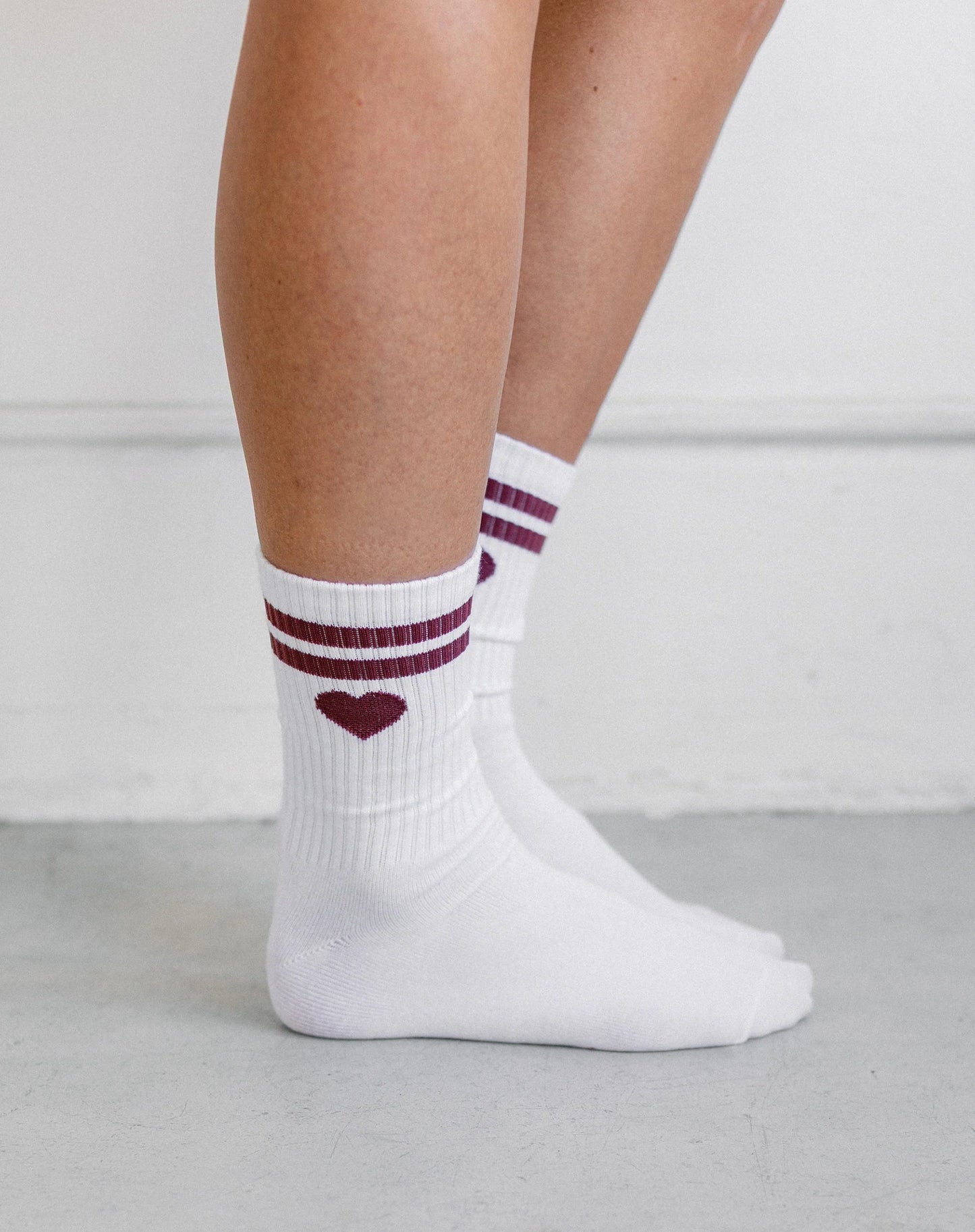 Brunette the Label Sporty Heart Sock | Plum