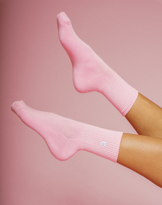 Brunette the Label Heart Socks | Pink & White