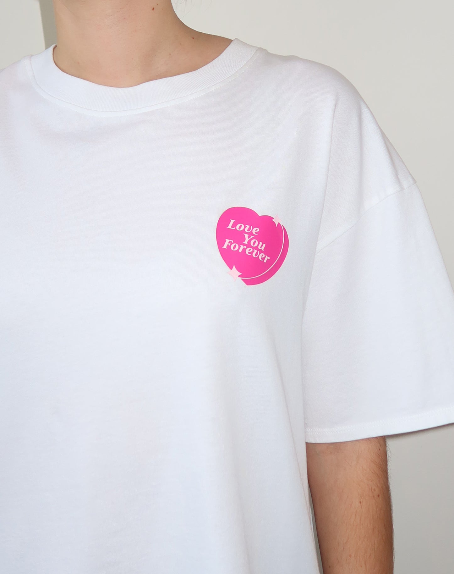 Brunette the Label The "LOVE YOU FOREVER" Oversized Boxy Tee | White