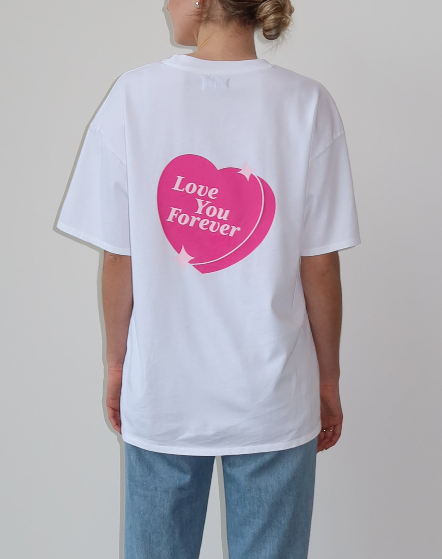 Brunette the Label The "LOVE YOU FOREVER" Oversized Boxy Tee | White