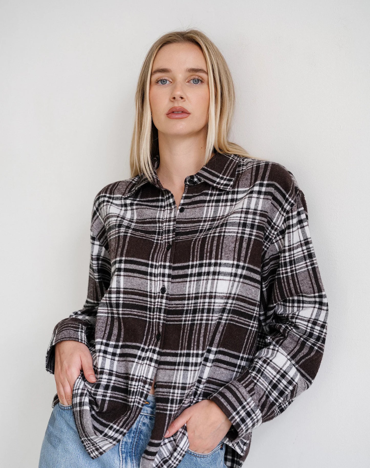 Brunette the Label Plaid Button Up Shirt