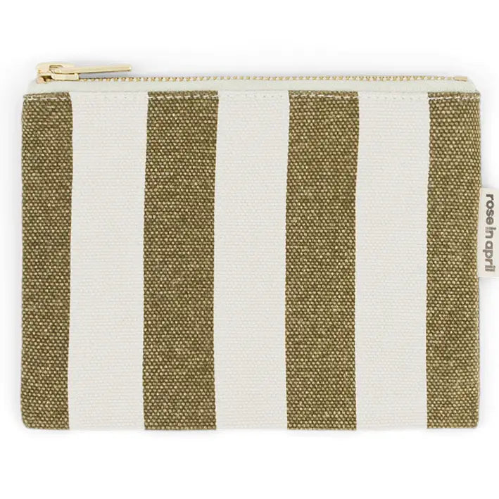 Rose in April Marie Purse Stripes Olive / Greige