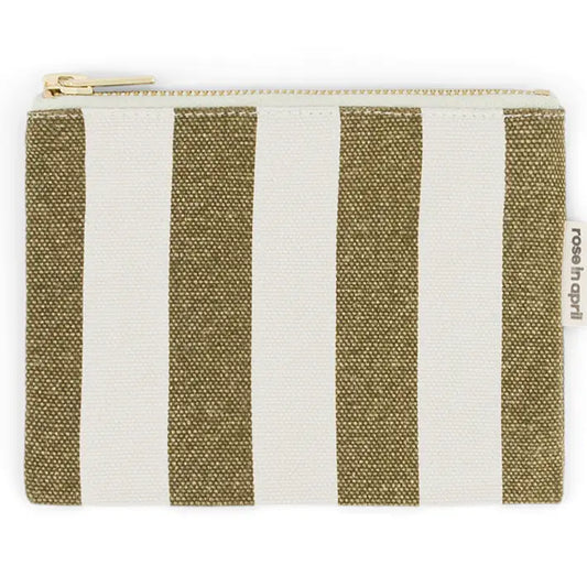 Rose in April Marie Purse Stripes Olive / Greige